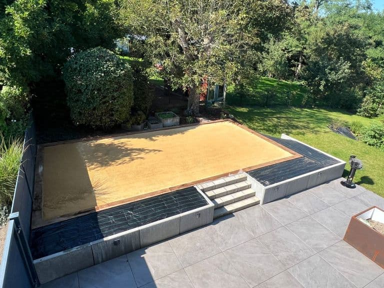 Terrain de pétanque — photo du chantier terminé